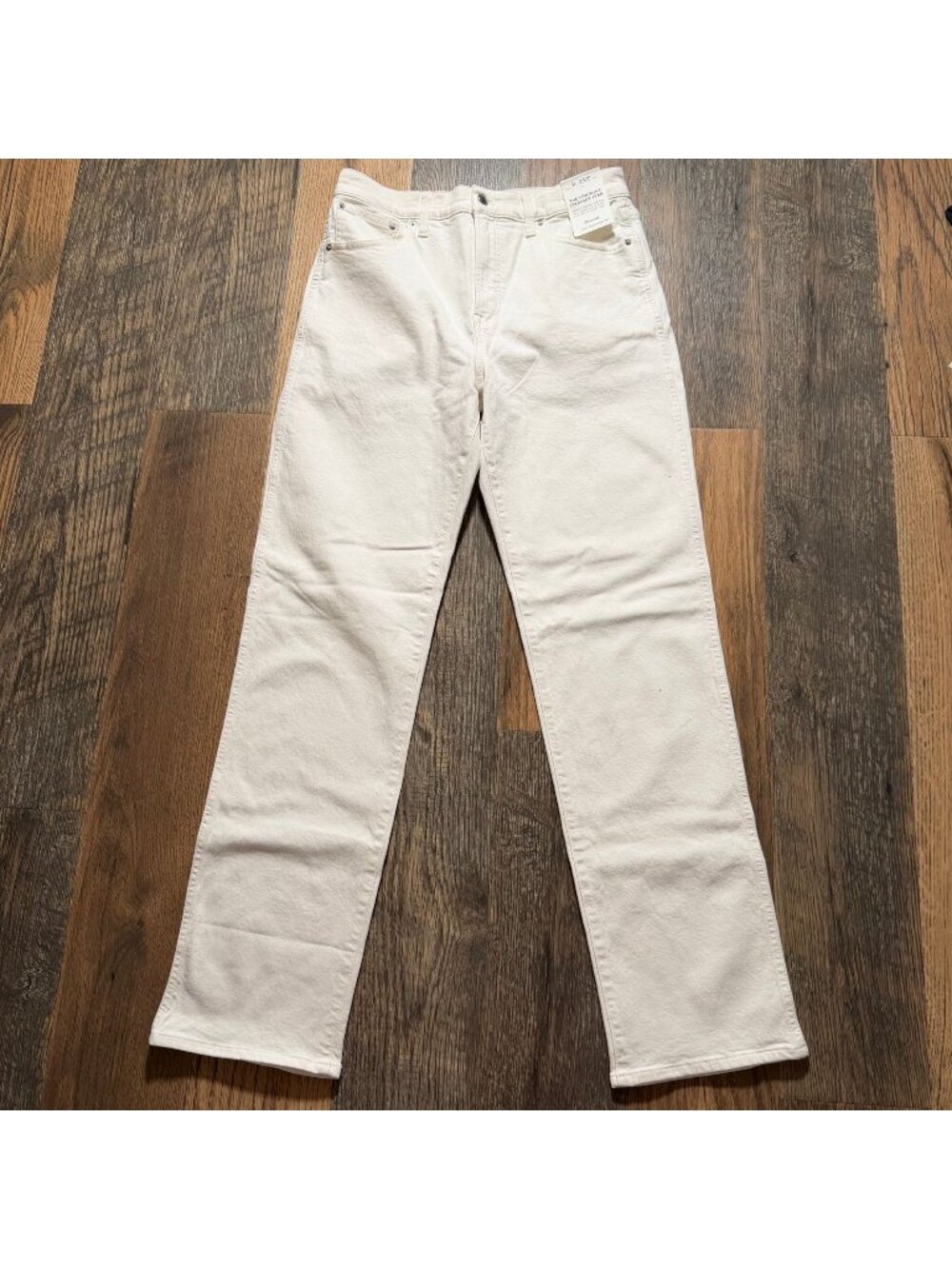 Madewell NZ586 The Tall Longline Straight Jean Tile White 29 Tall NWT